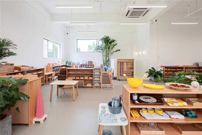 純粹簡約風(fēng)的心流幼兒園教室裝修設(shè)計效果圖