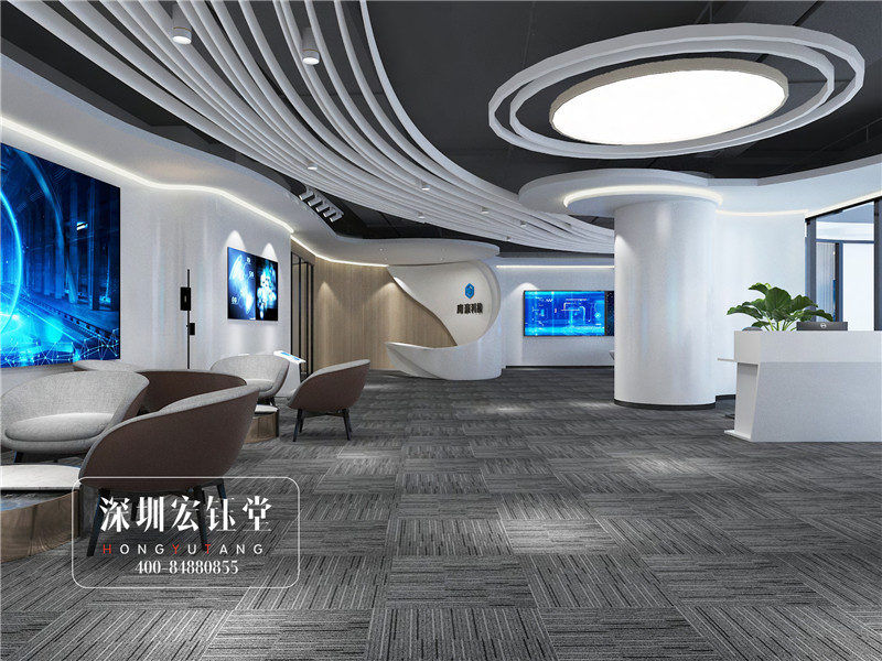 河南鷹豪科技公司辦公展廳設(shè)計效果圖