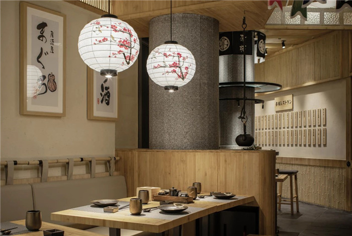用餐區(qū)設(shè)計(jì)-鄭州餐飲裝修公司分享70平日料店創(chuàng)意裝修設(shè)計(jì)方案