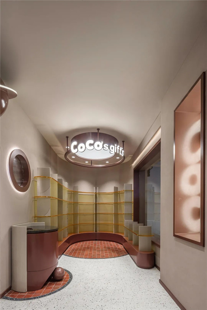 一樓入口設計-鄭州奶茶店裝修公司推薦COCO都可茶飲店裝修效果圖